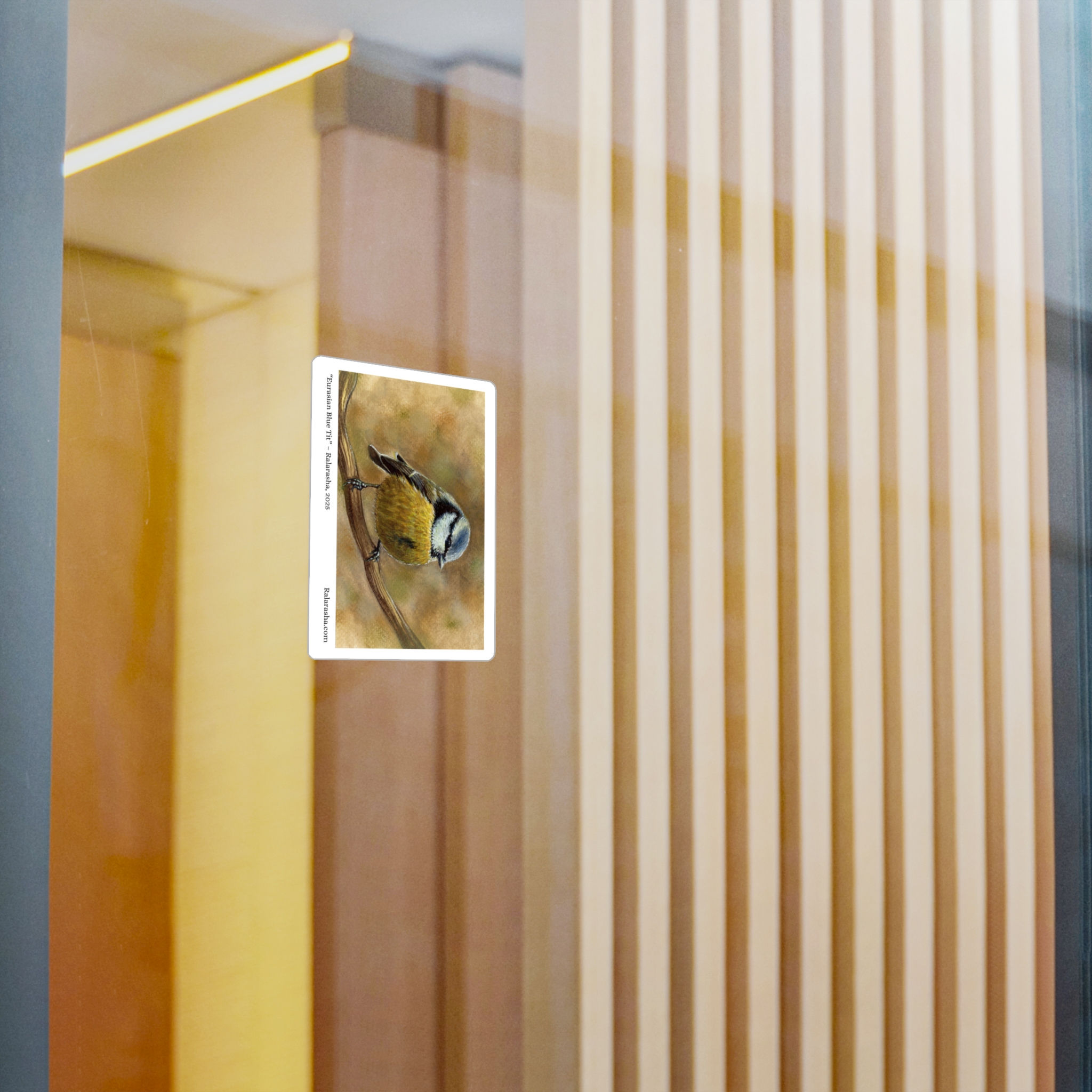 Eurasian Blue Tit Bird Painting Vinyl Decal | Bird Sticker