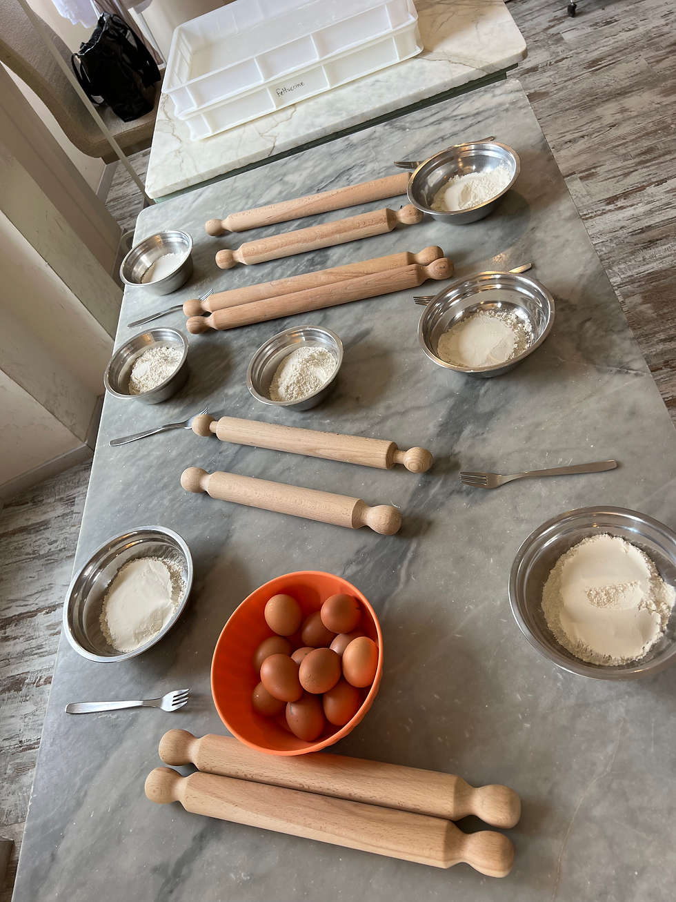 Pasta Making Class tools set up