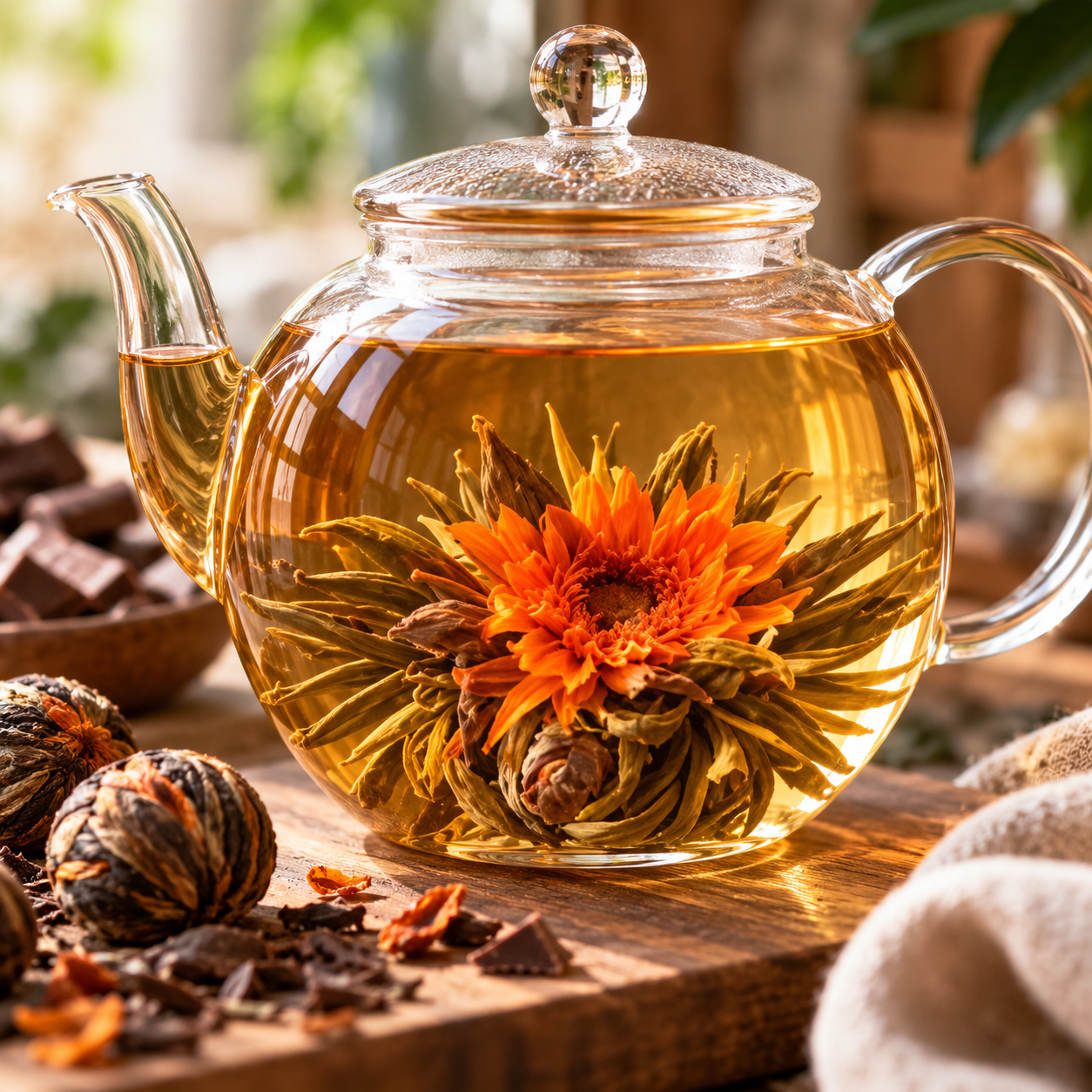 Chocolate Infused Blooming Tea