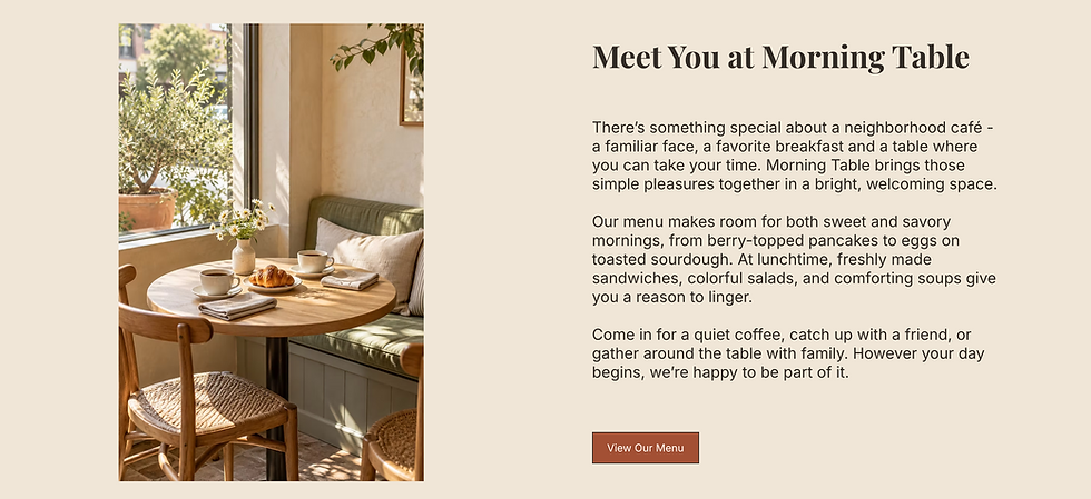 Thumbnail: Morning Table — Breakfast & Lunch Café Website Template