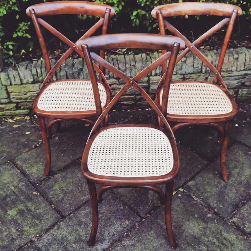 Cross Back Cane Dining Chairs