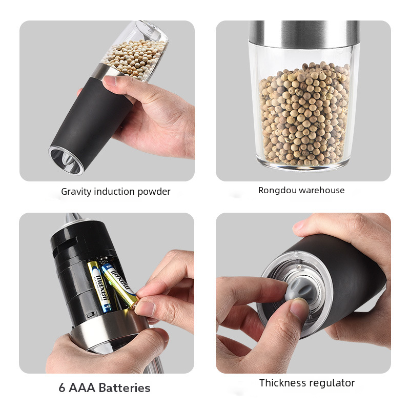 Thumbnail: Electric Pepper Grinder with Gravity Sensor (Stainless Steel)