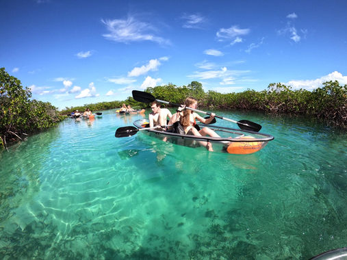 Clear kayak group tour in Turks and Caicos