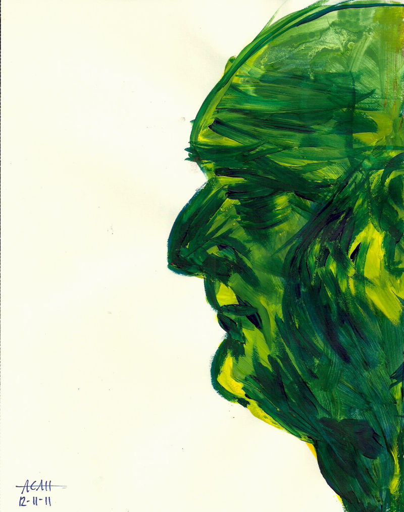 "Hombre Alga" Acrílico sobre papel de algodón