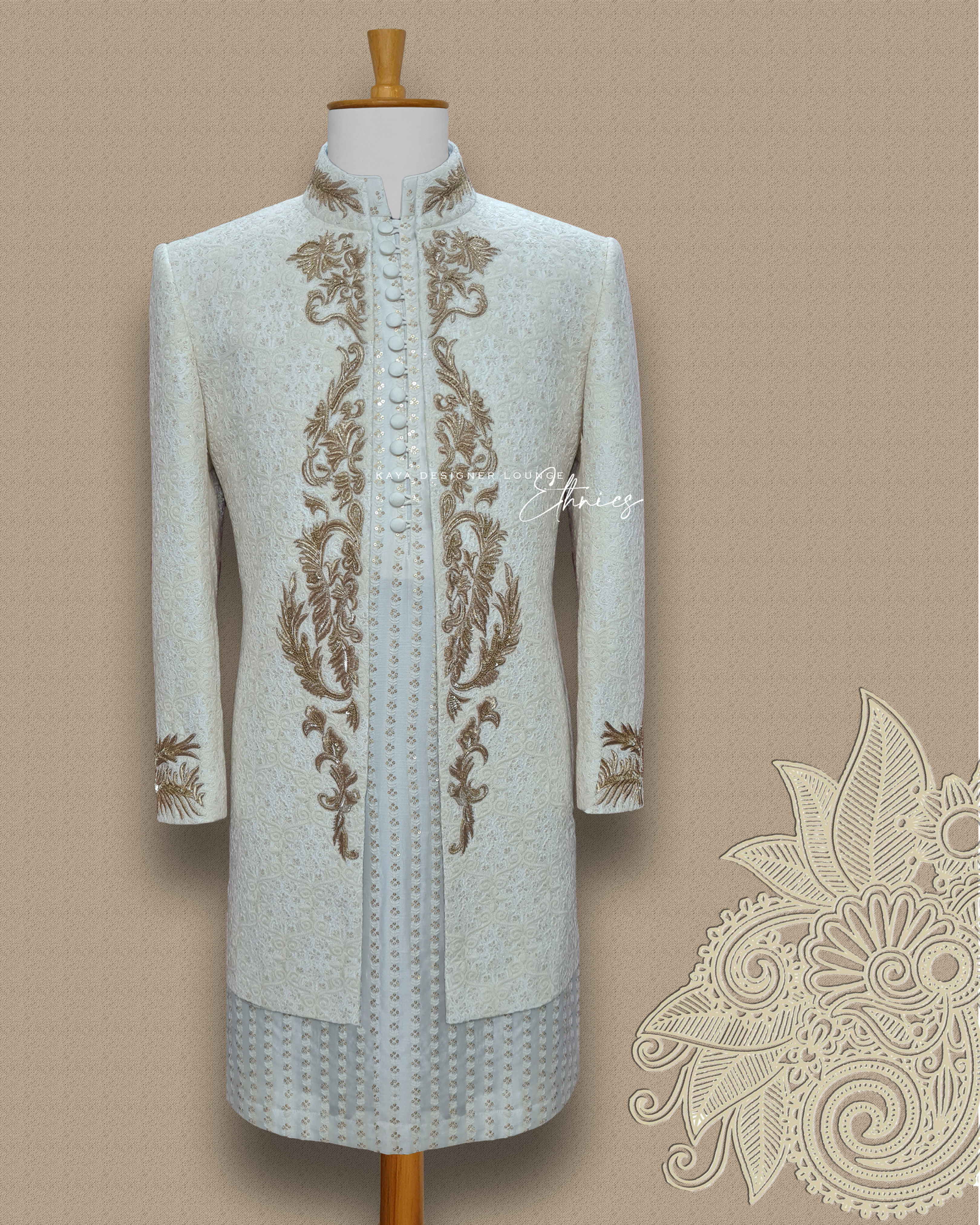 Embroidered Fabric Jacket (indo-western with hand work) Set