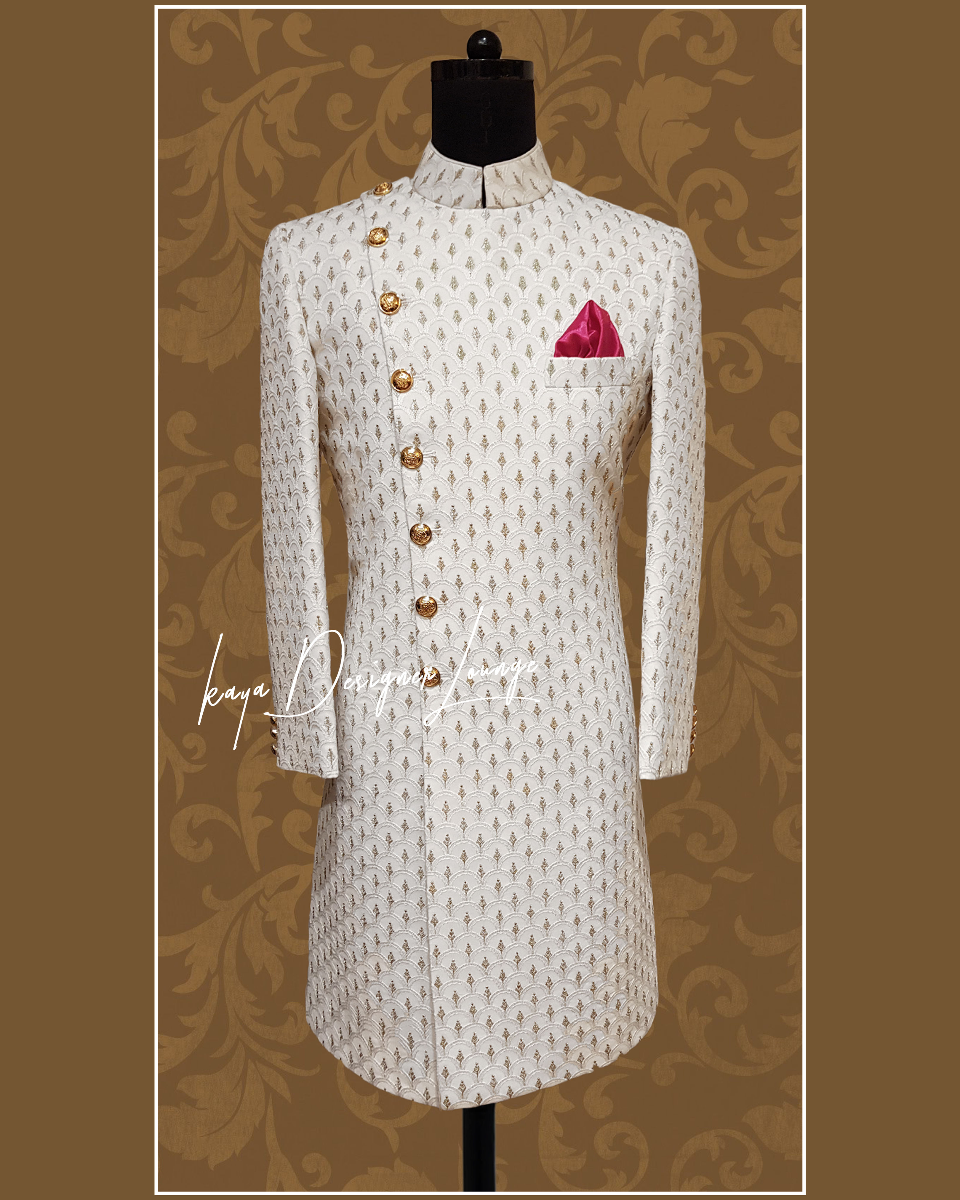 Embroidered Fabric Sherwani Set