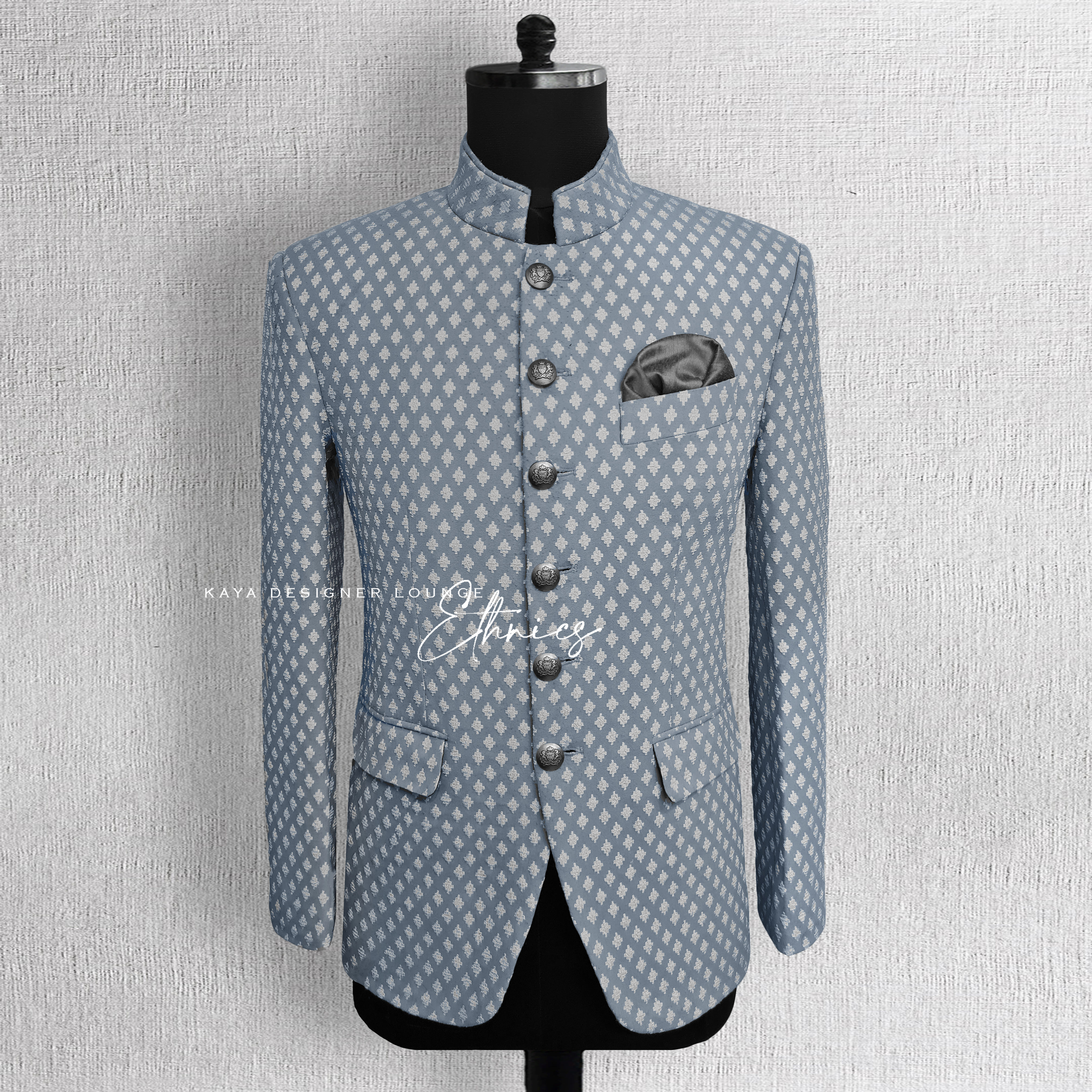 Embroidered Fabric Bandhgala Jacket Set