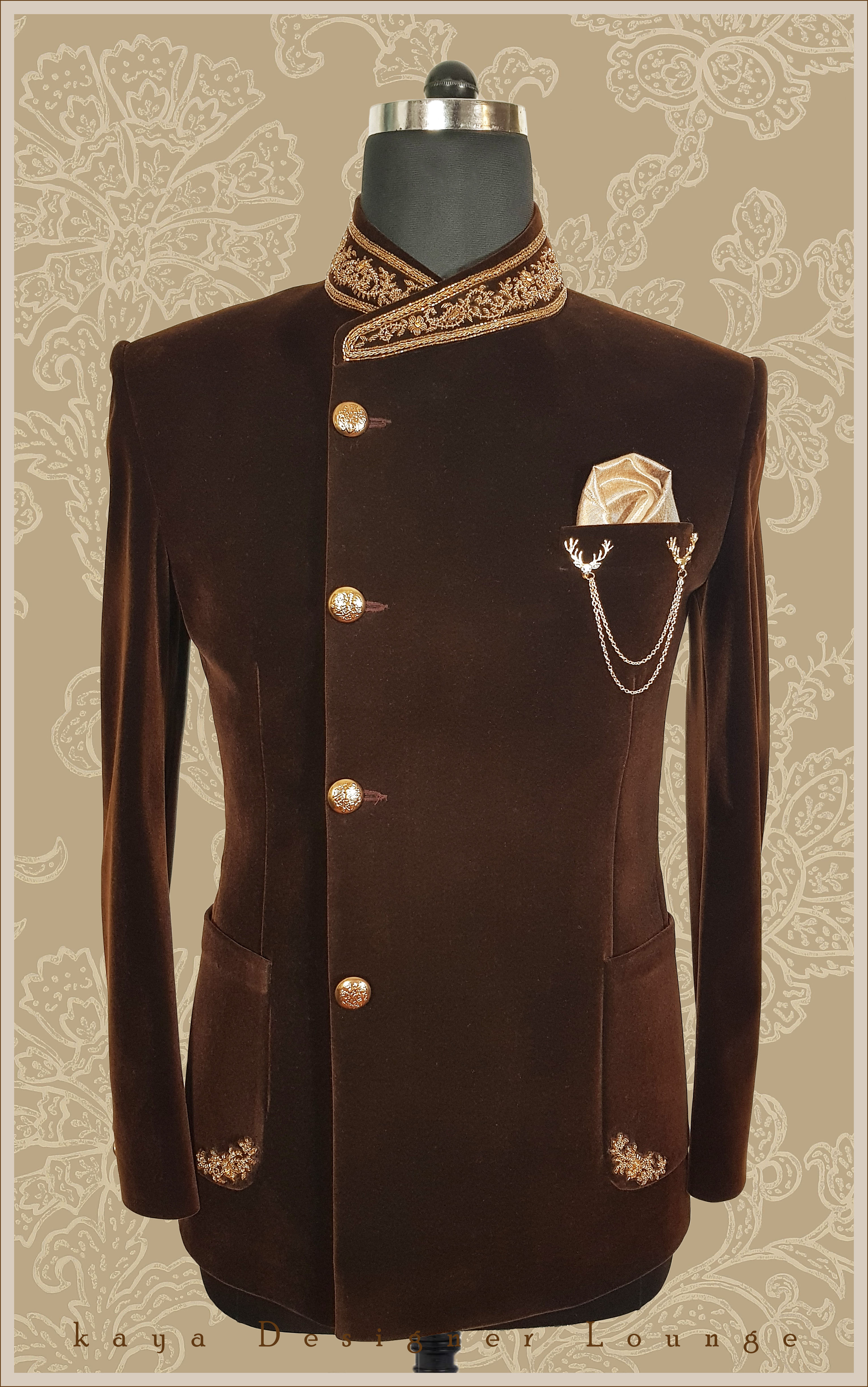 Velvet Jacket (hand work) Set