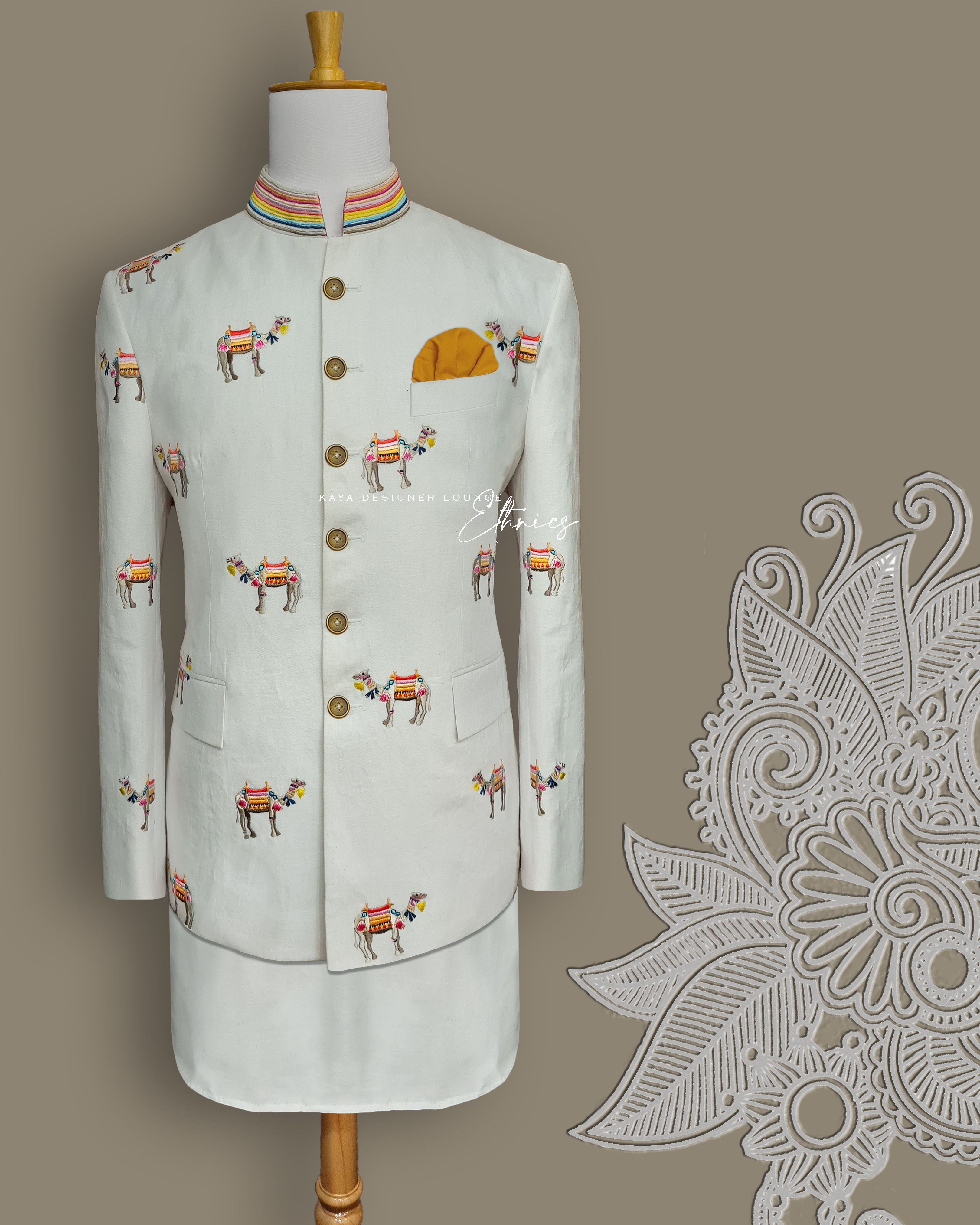 Embroidered Bandhgala Jacket Set