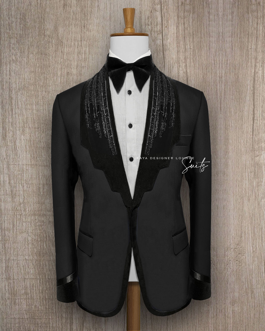 Black Jacket (hand work) Two Piece Tuxedo