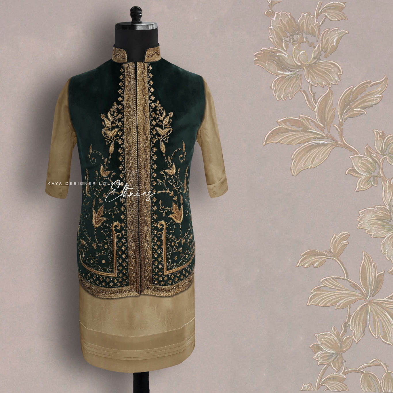 Sleeveless Jacket (hand work) Set