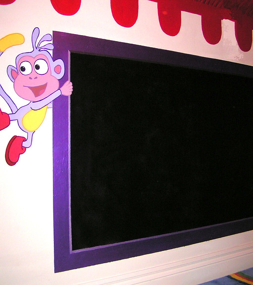 children's artwork custom painted chalkboard painting dora the explorer Gary snail Sponge Bob Patrick the starfish