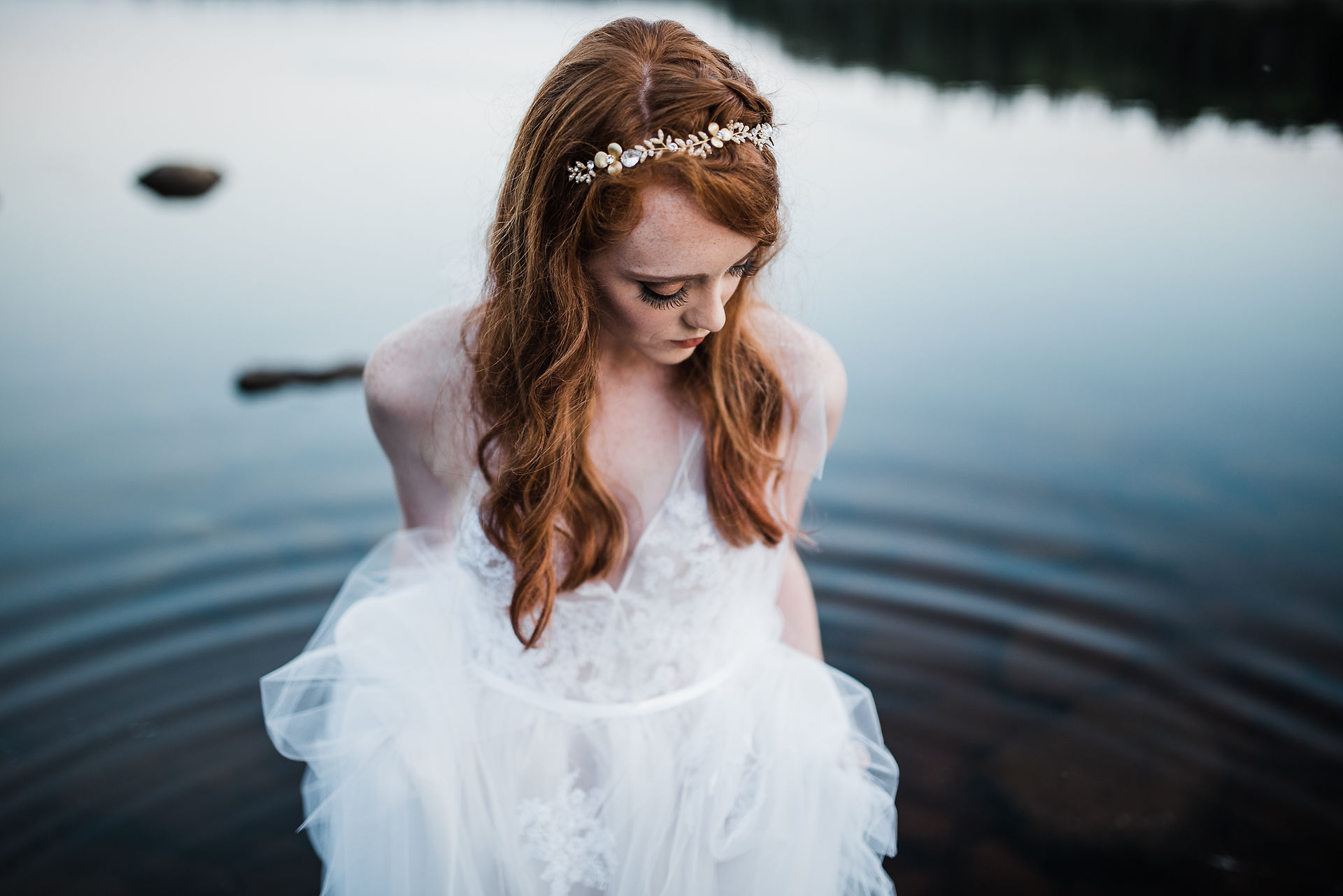 Bridal Editorial at a Lake