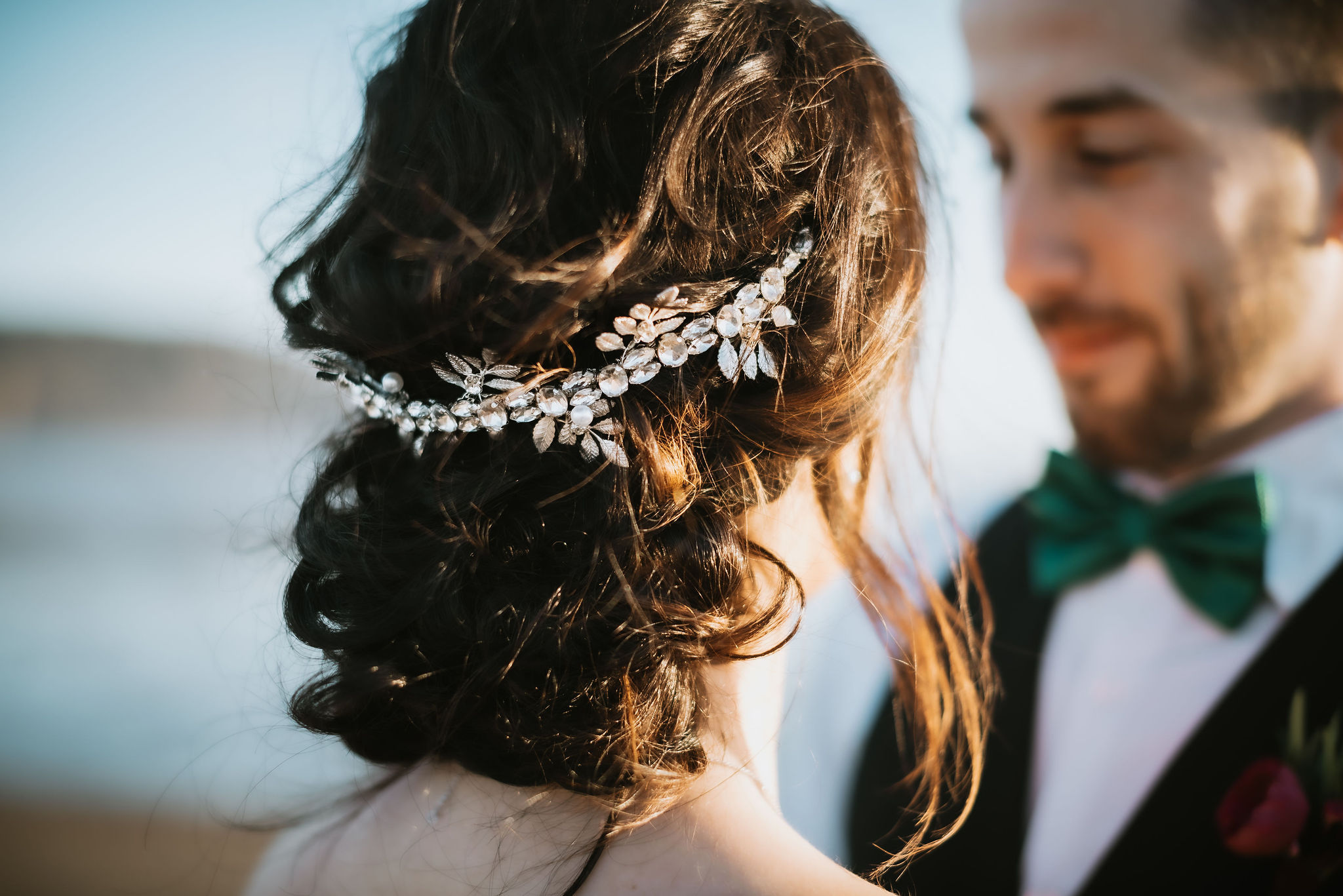 Silver Crystal Leaf Crown