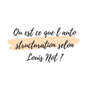 Qu'est ce que l'auto structuration selon Louis Not ? 