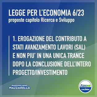 PROPOSTE PER LEGGE 6/23 SUGLI INCENTIVI ALLE IMPRESE