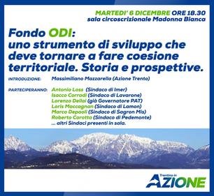 6 DICEMBRE - FONDO ODI: UNO STRUMENTO DI SVILUPPO CHE DEVE TORNARE A FARE COESIONE TERRITORIALE