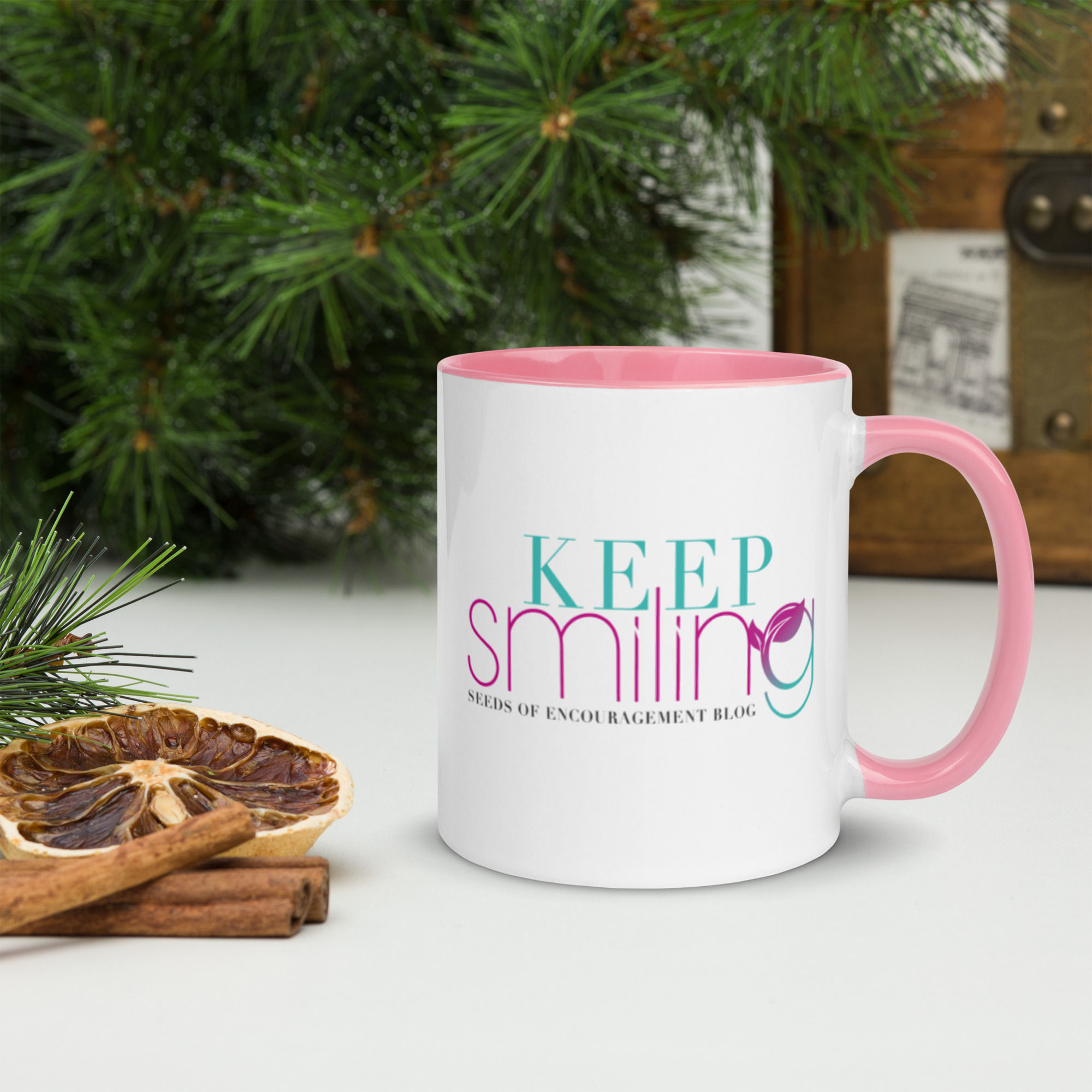 Keep Smiling Blog Mug with Color Inside