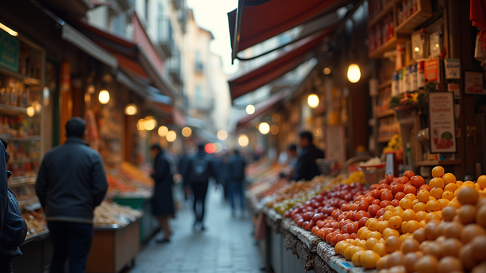 Eye-level view of a bustling market in Sarno