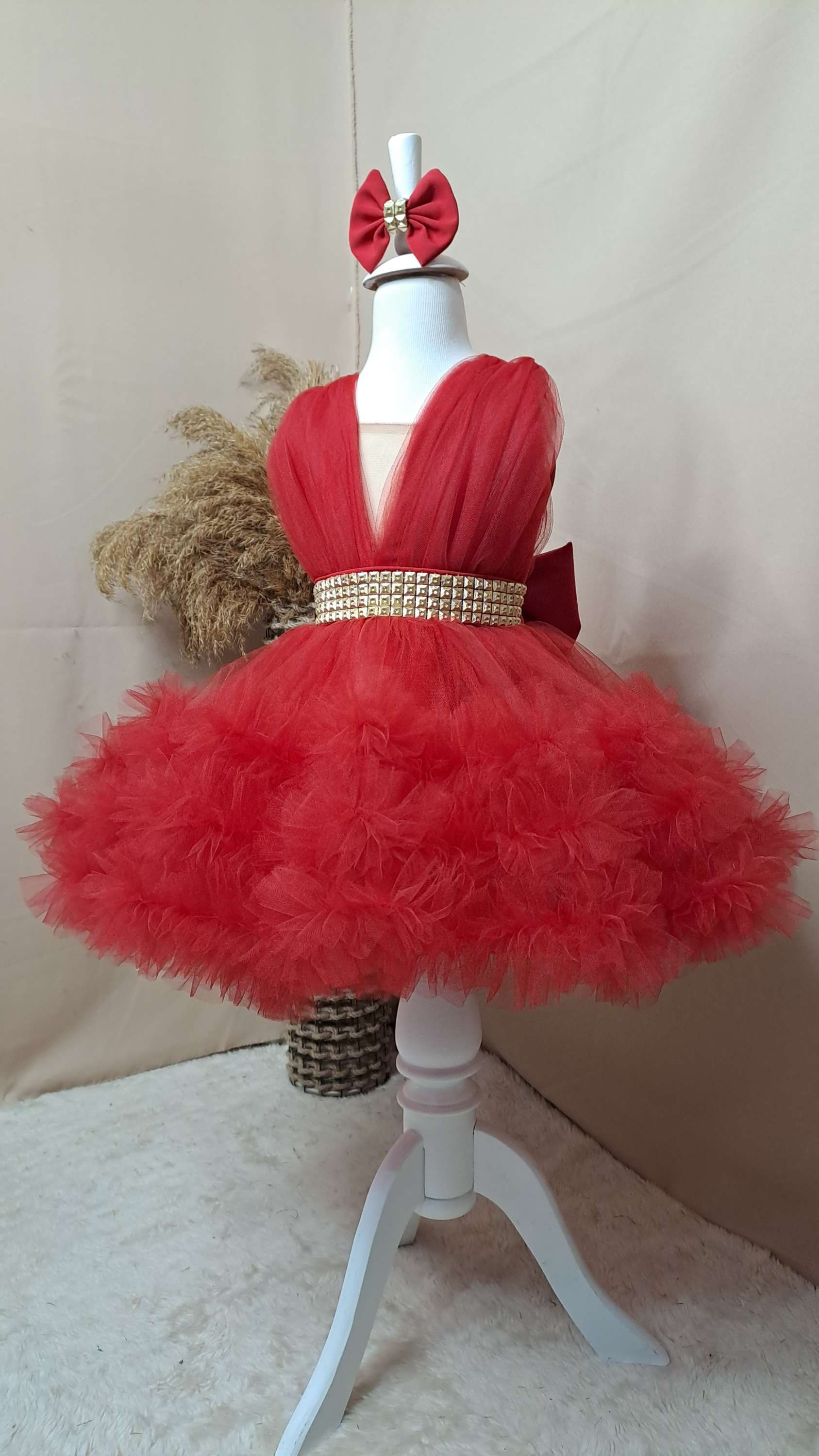 Red Puffy Girl Dress 