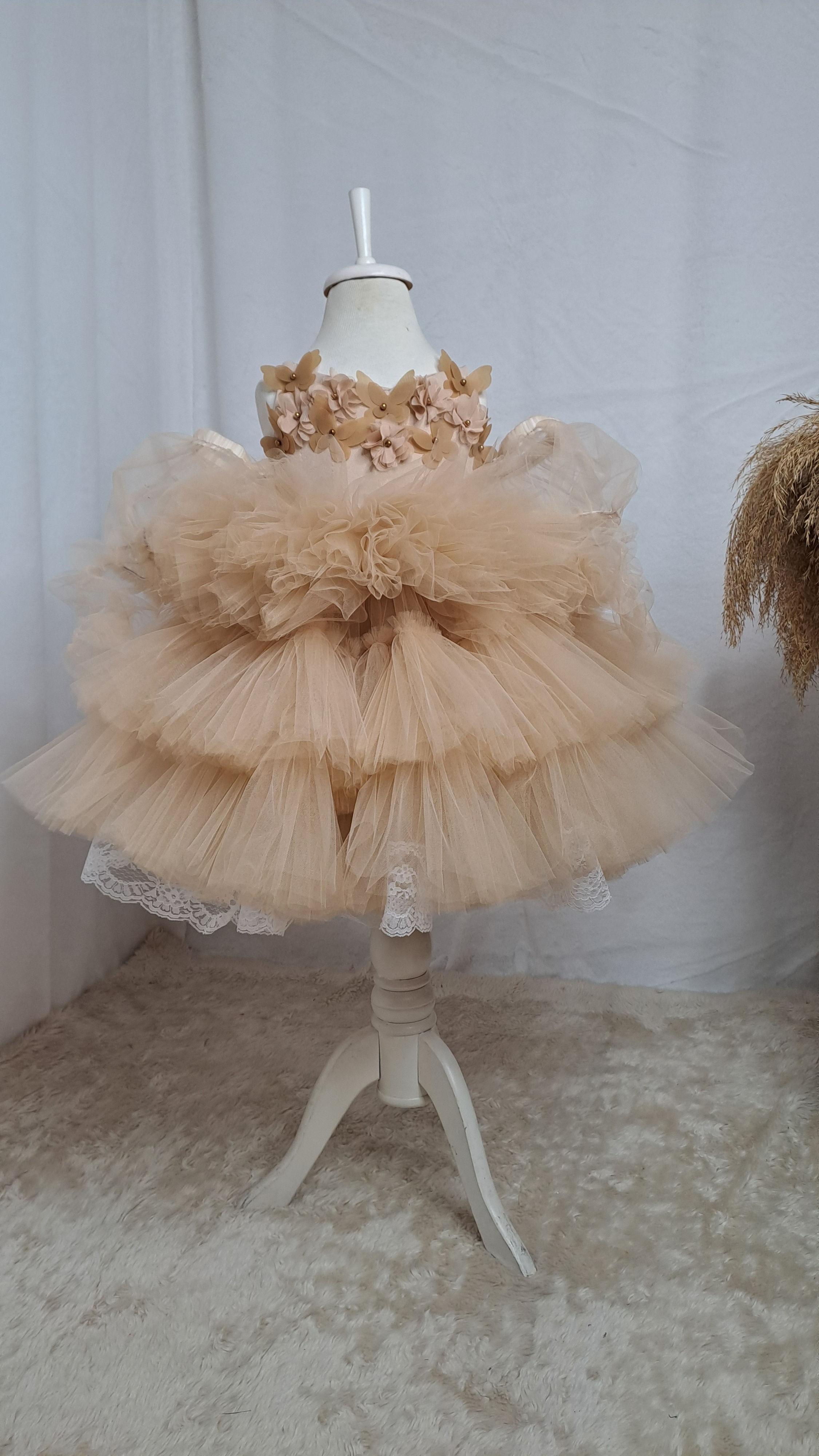 Flower puffy girl dress 