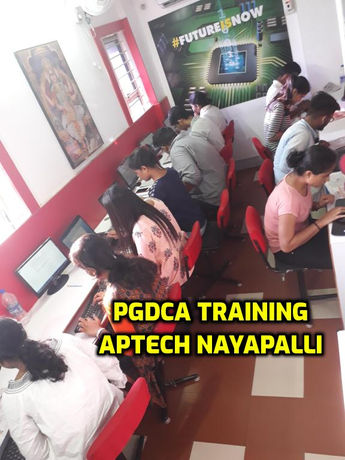 PGDCA students learning and practicing computer applications in a lab environment.