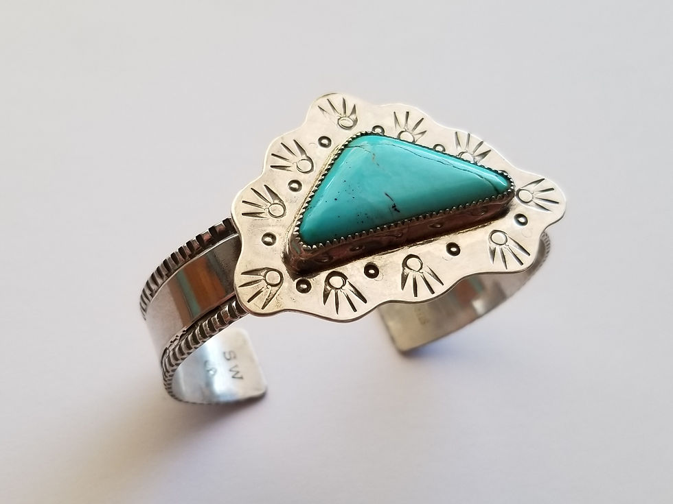 Thumbnail: Kingman Turquoise Triangle Cuff