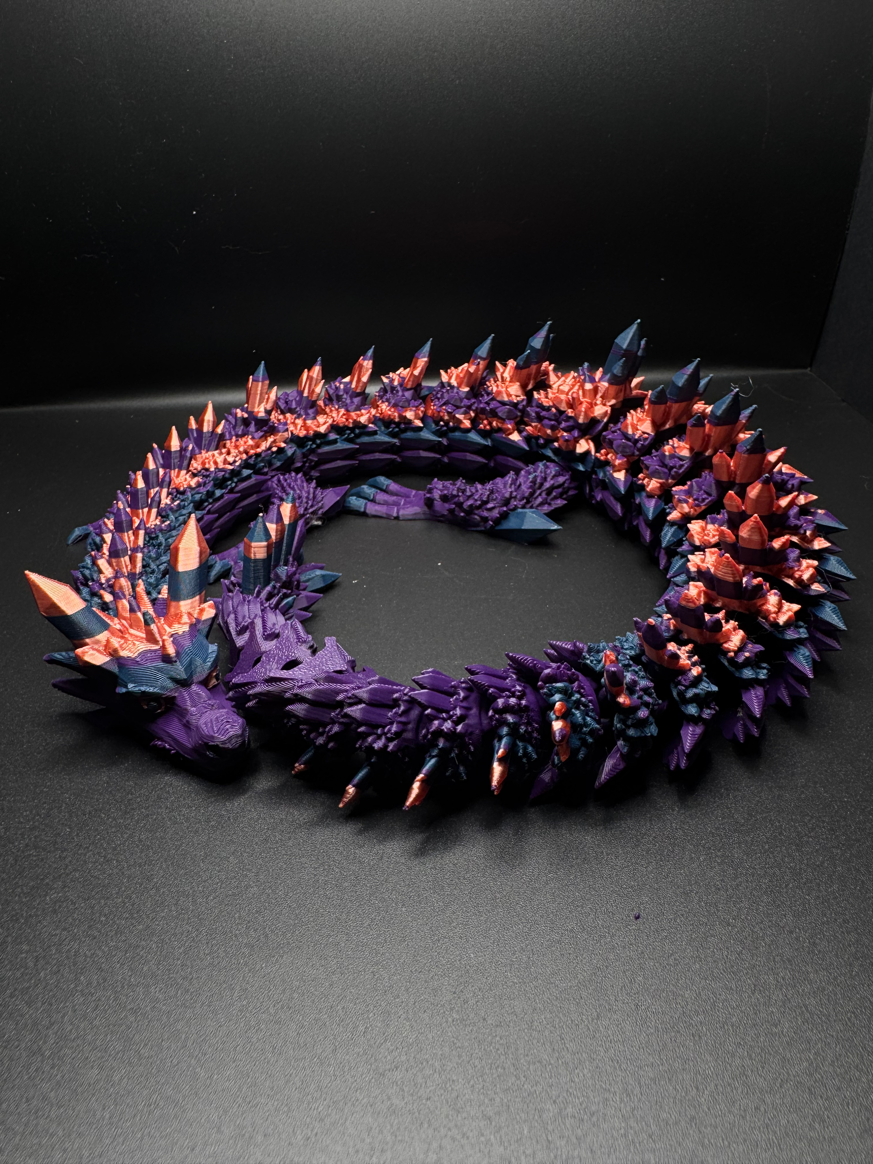 24" Articulating Crystal Dragon – Custom Colored with Copper-Tipped Details