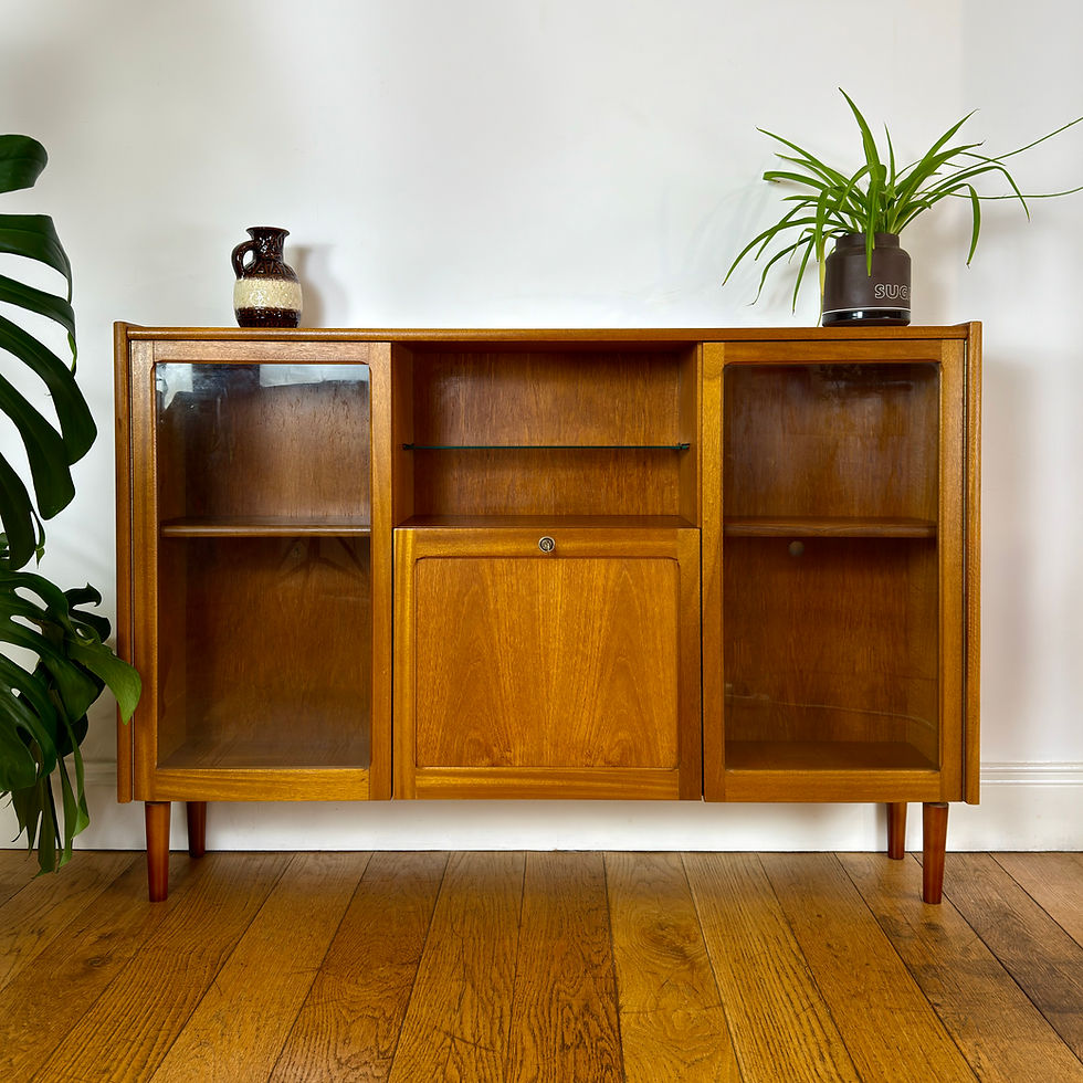 Thumbnail: Mid century teak Nathan glazed cabinet