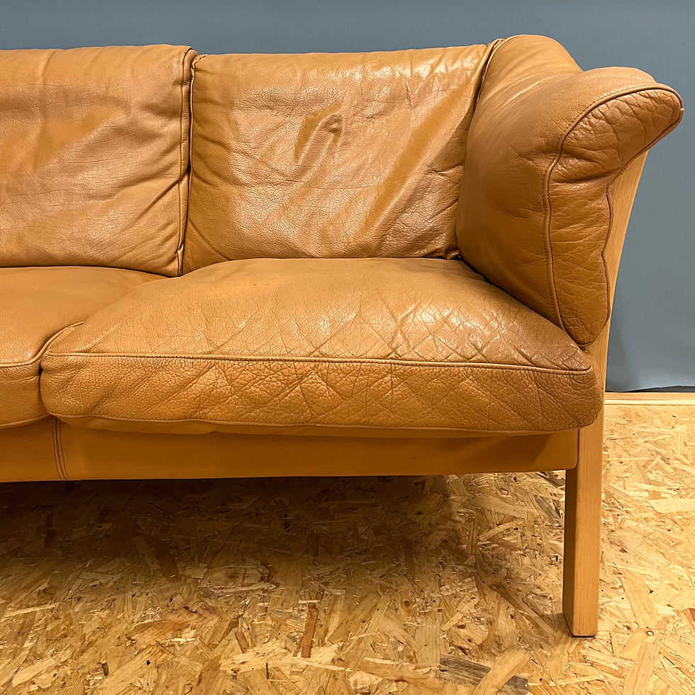 Thumbnail: Mid century Danish leather sofa