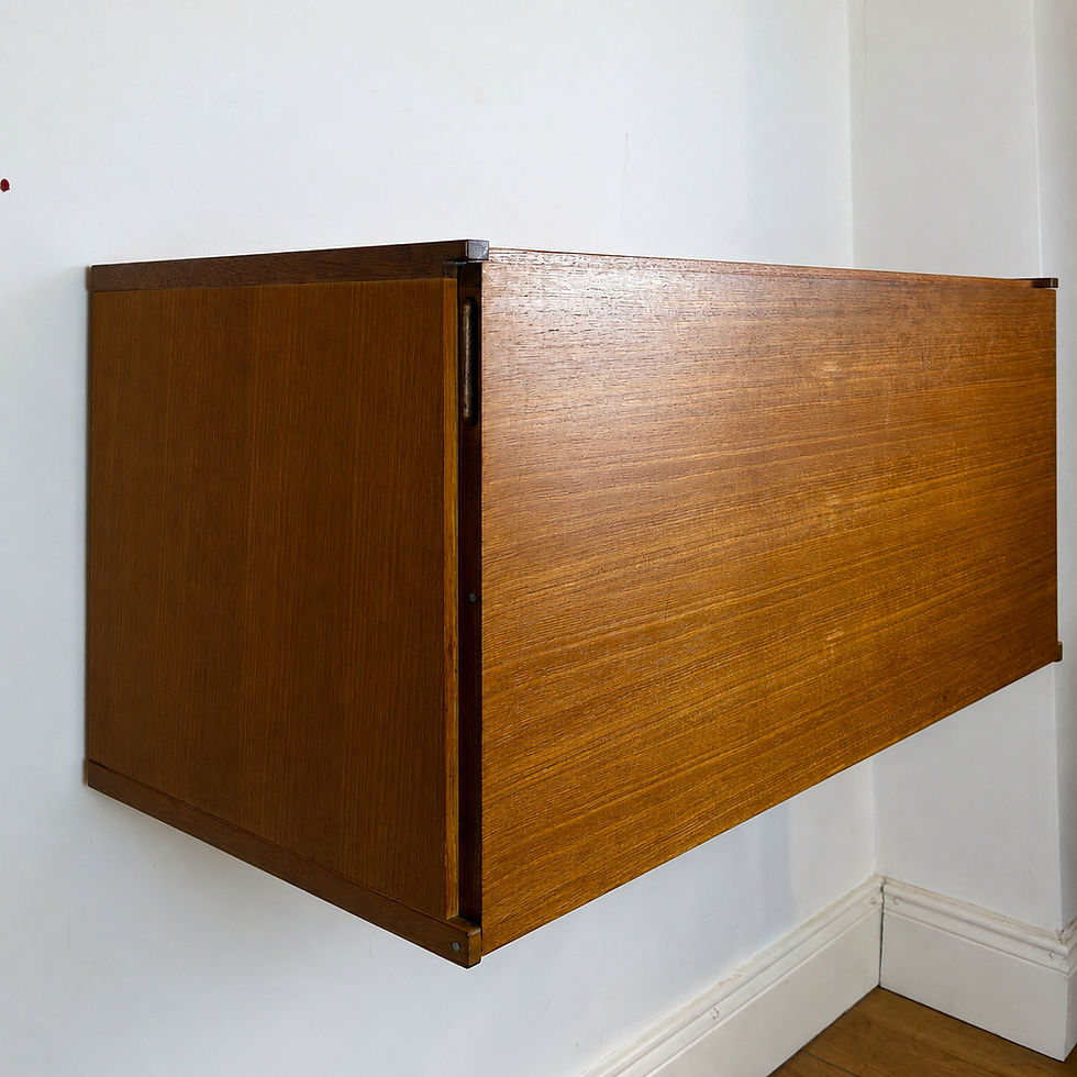 Thumbnail: Mid century teak floating desk / cabinet by Beaver & Tapley