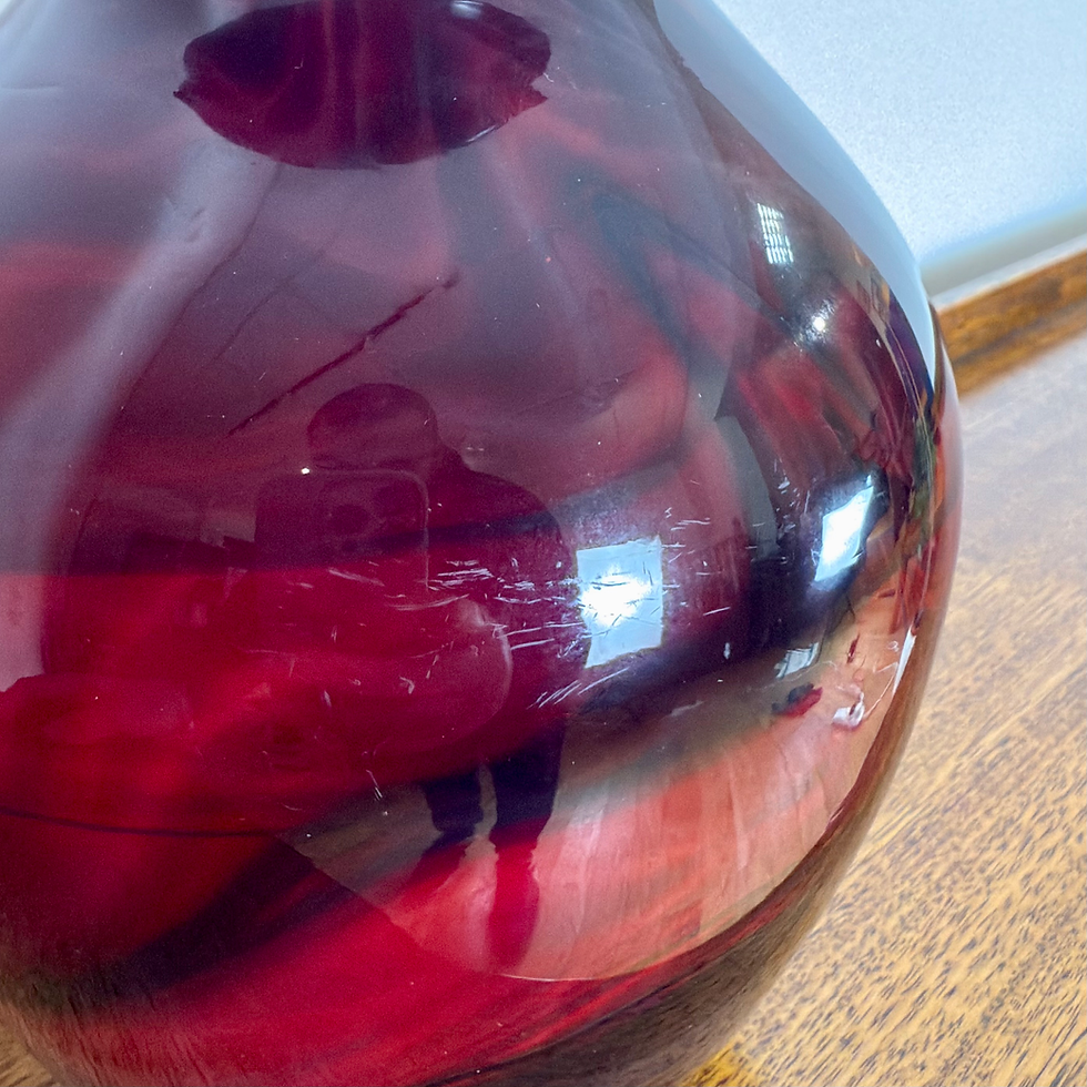 Thumbnail: Vintage red art glass vase 