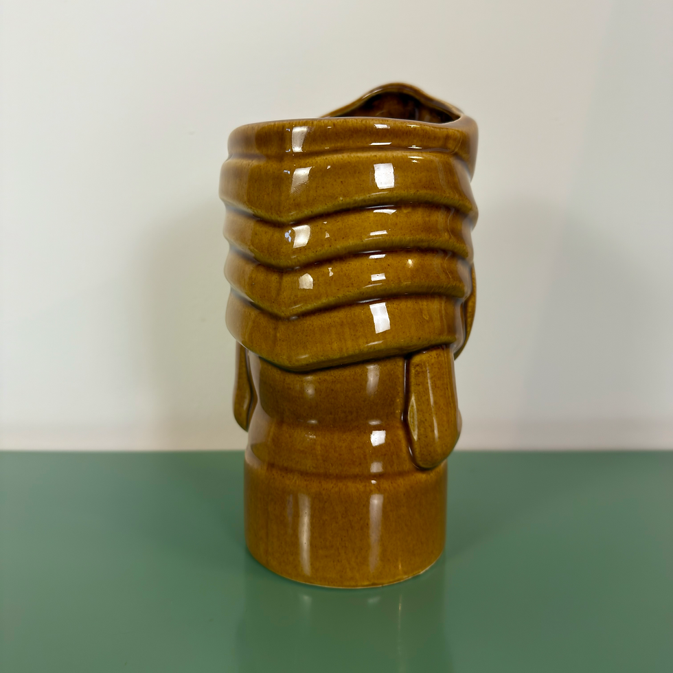 Thumbnail: Vintage ceramic brown vase 