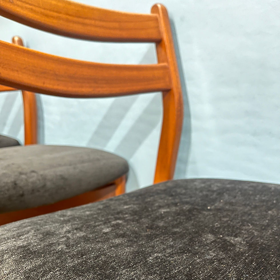 Thumbnail: Set of 4 teak mid century dining chairs