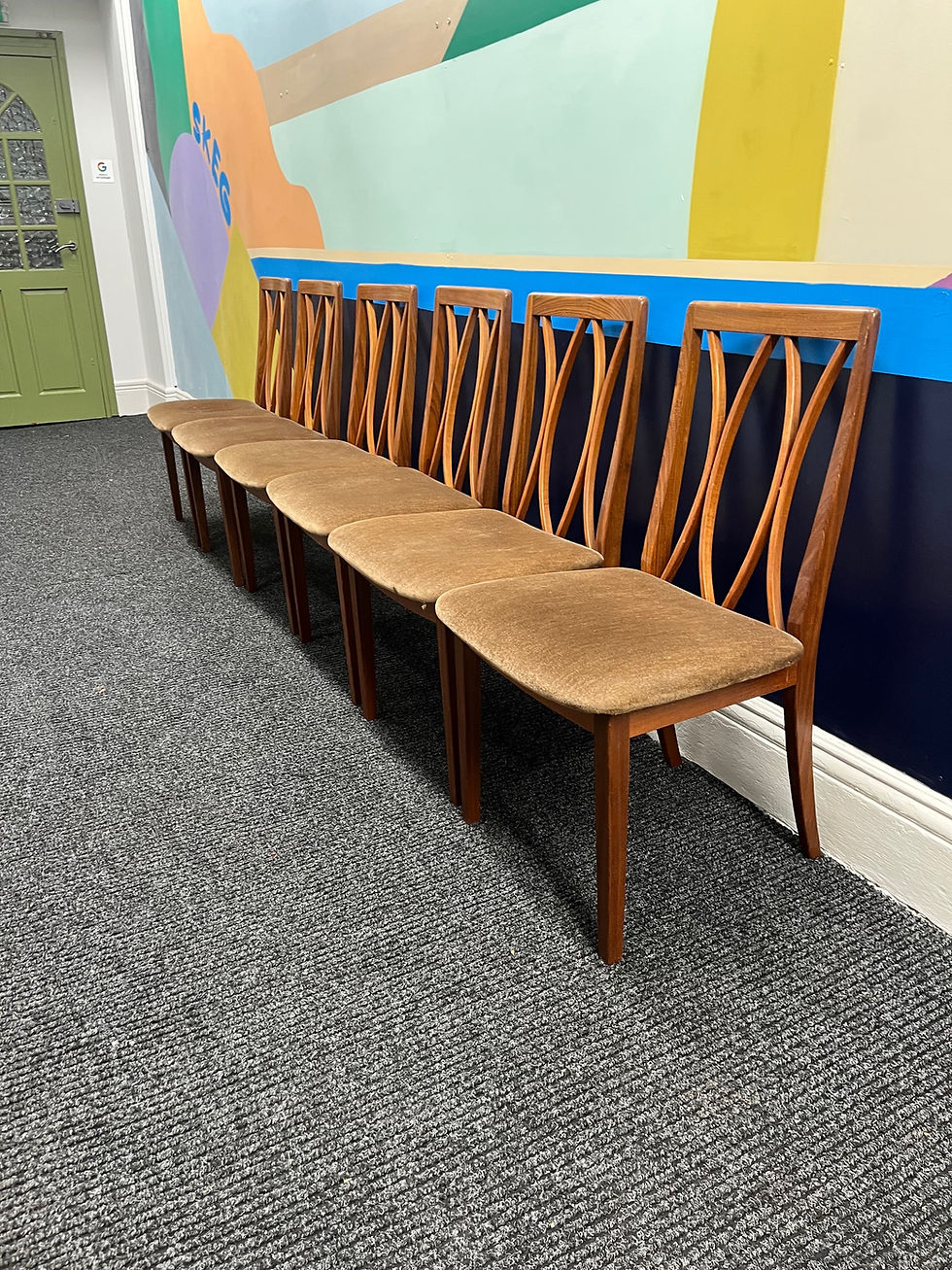 Thumbnail: Set of 6 Mid century G Plan teak dining chairs