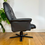Thumbnail: Vintage Scandinavian leather recliner swivel chair and footstool