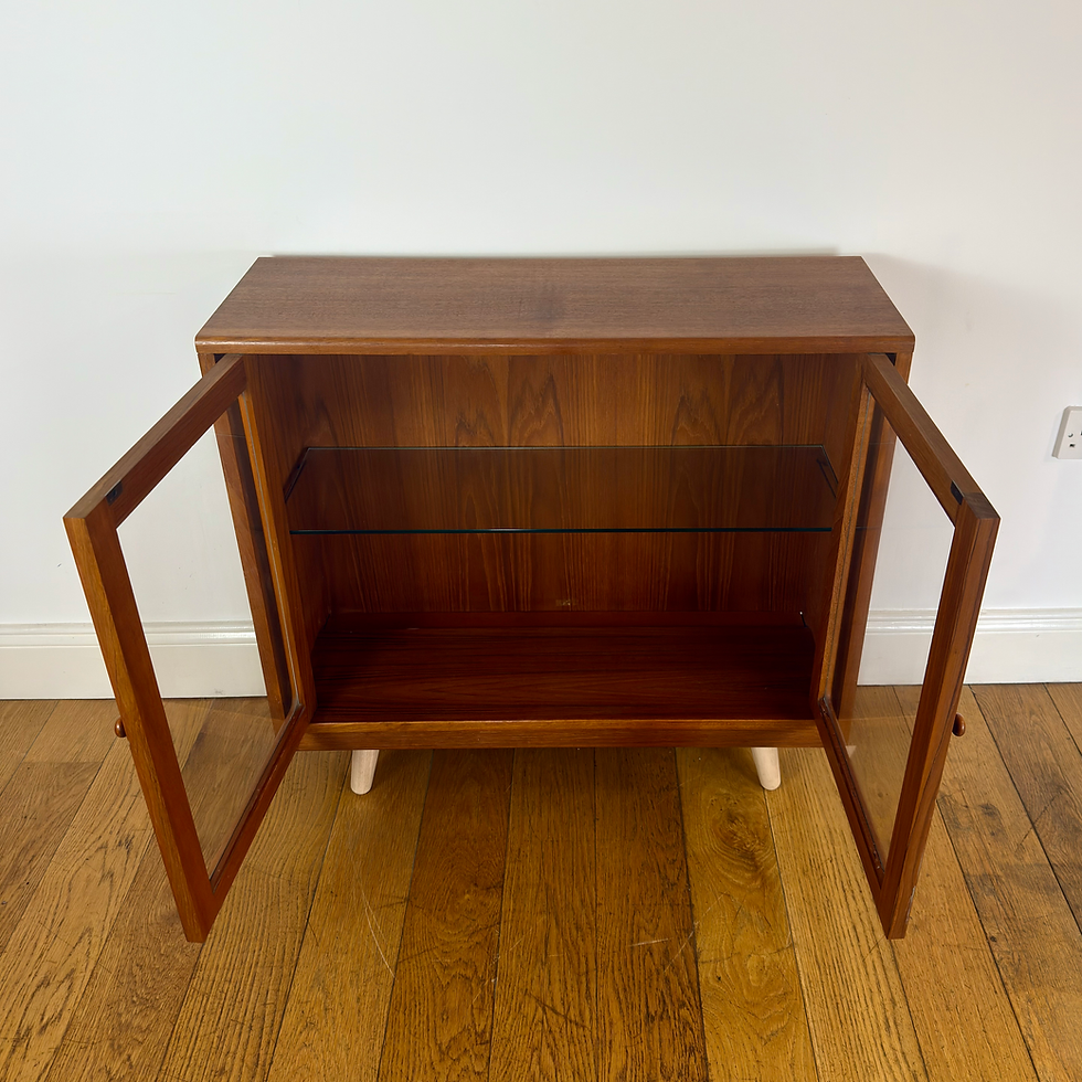 Thumbnail: Mid century teak G Plan Fresco glazed bookcase cabinet 