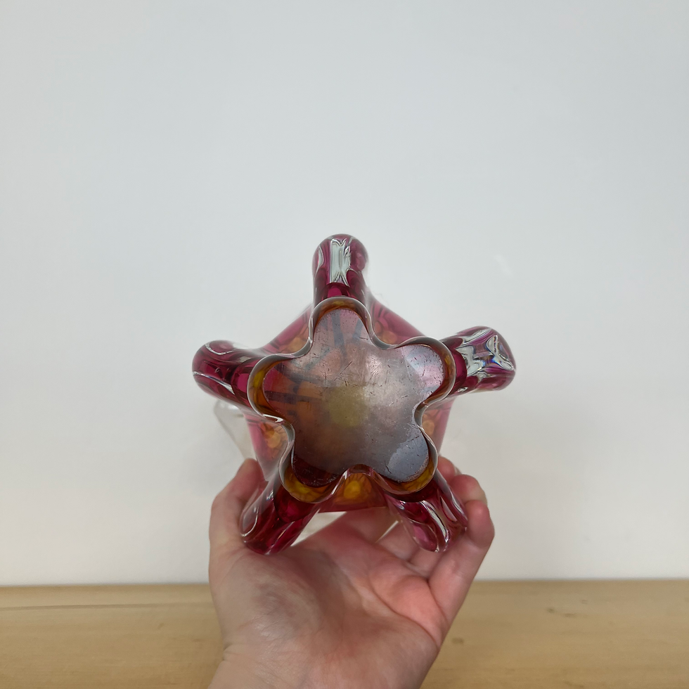 Thumbnail: Mid century Josef Hospodka pink and yellow art vase