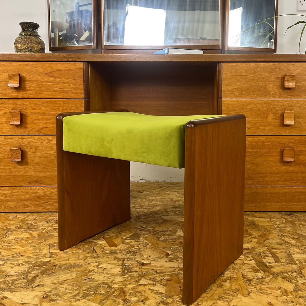 Thumbnail: Mid century teak Stag dressing table with stool