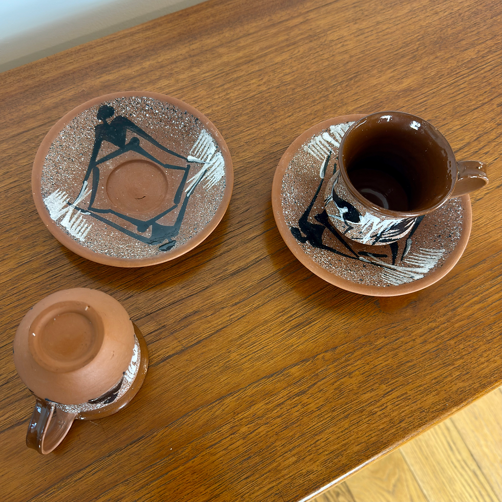 Thumbnail: Vintage Zimbabwean mugs / saucers - Simba Pottery 