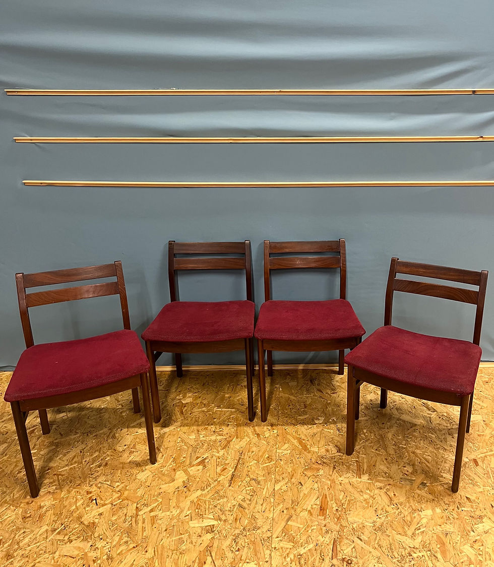 Thumbnail: Set of 4 mid century dining chairs by White & Newton