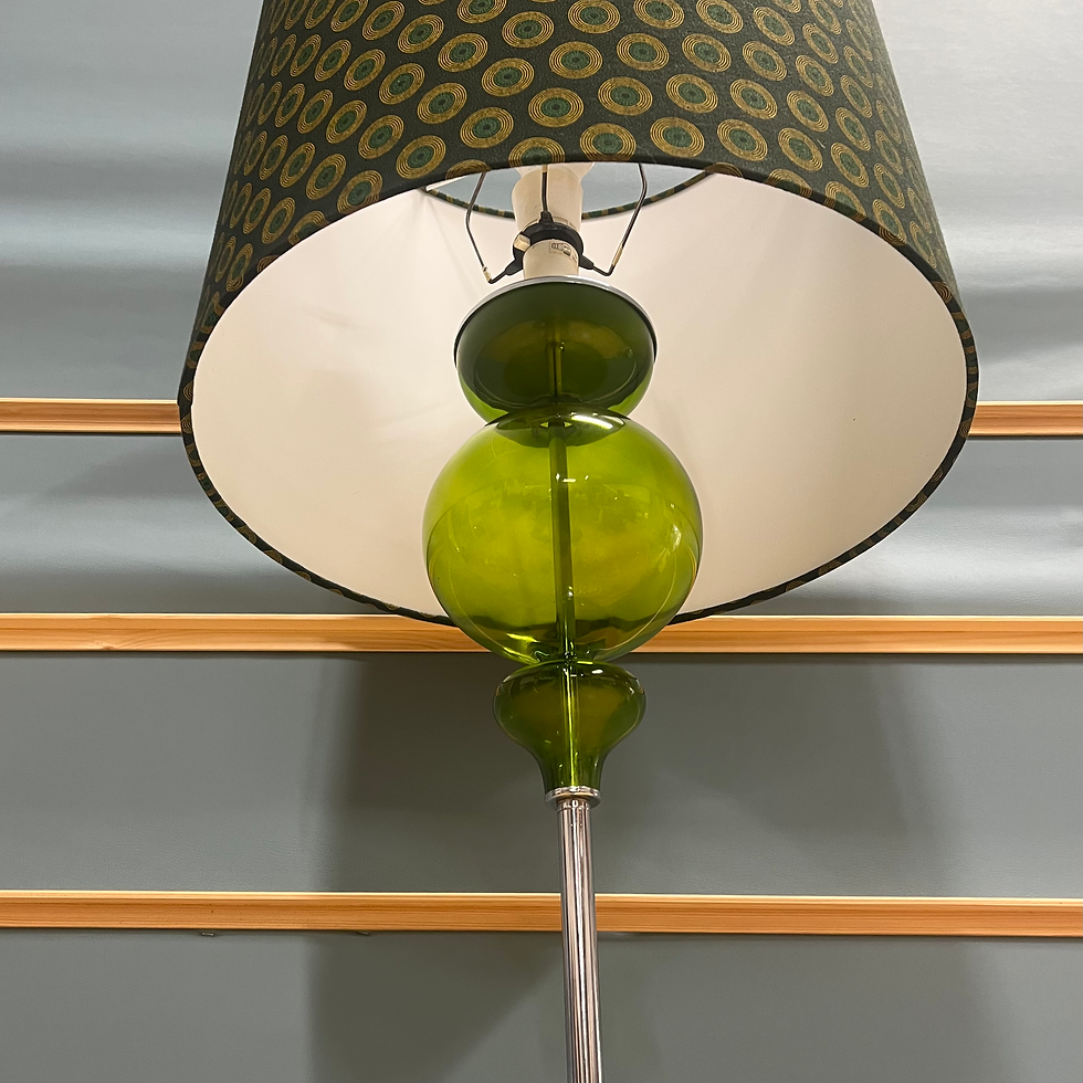 Thumbnail: Vintage chrome and glass floor lamp