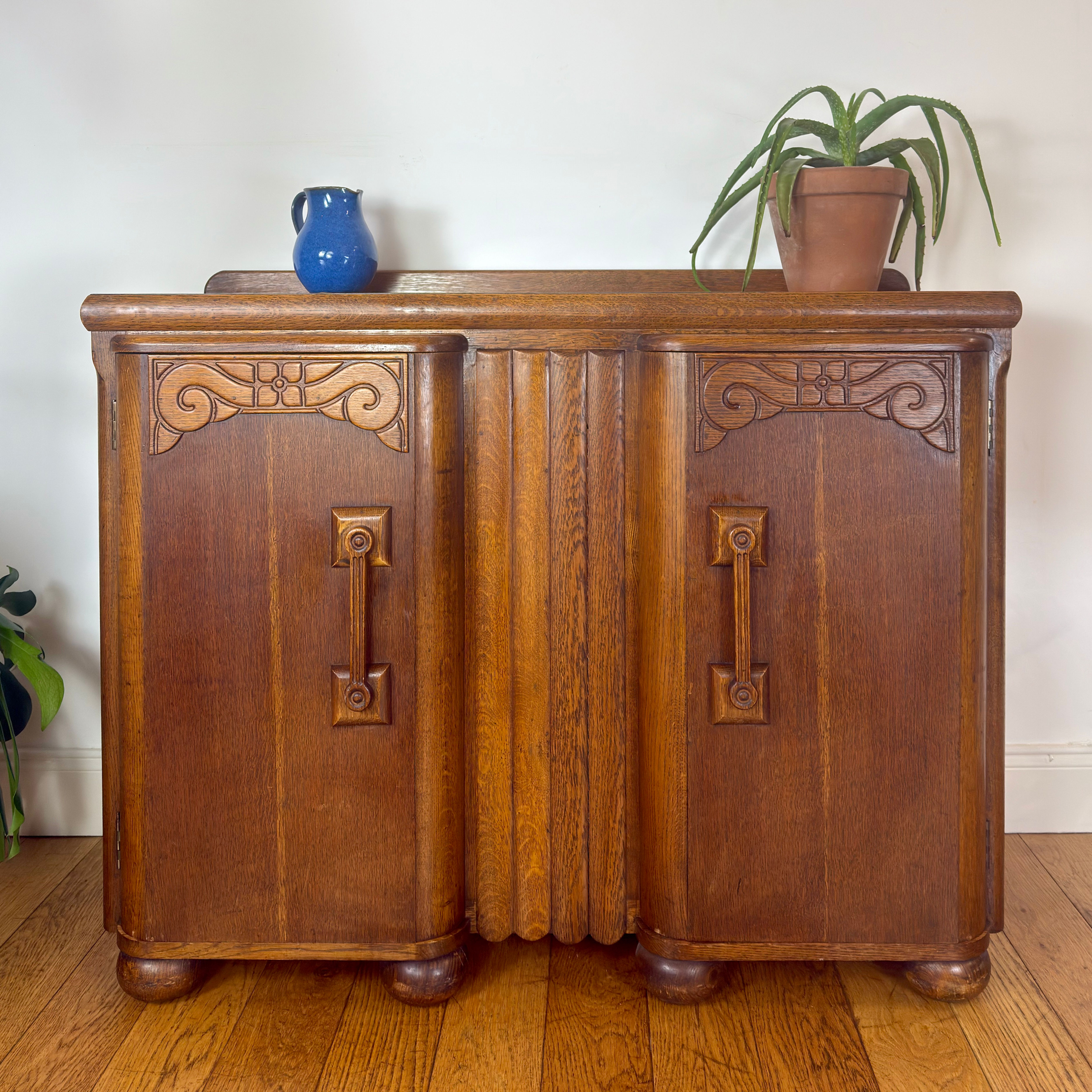 Vintage oak art deco sideboard