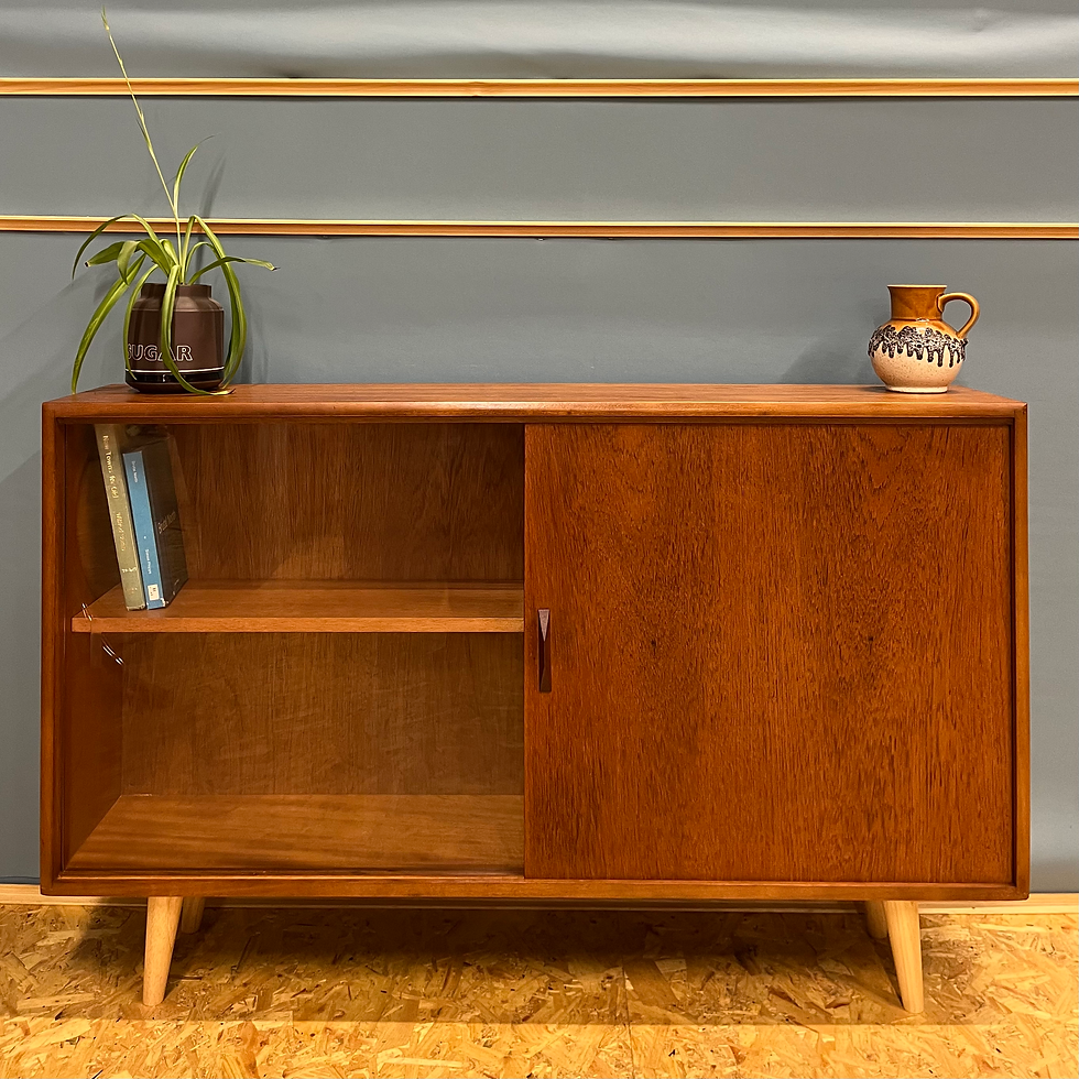 Thumbnail: Mid century Danish teak cabinet with sliding doors