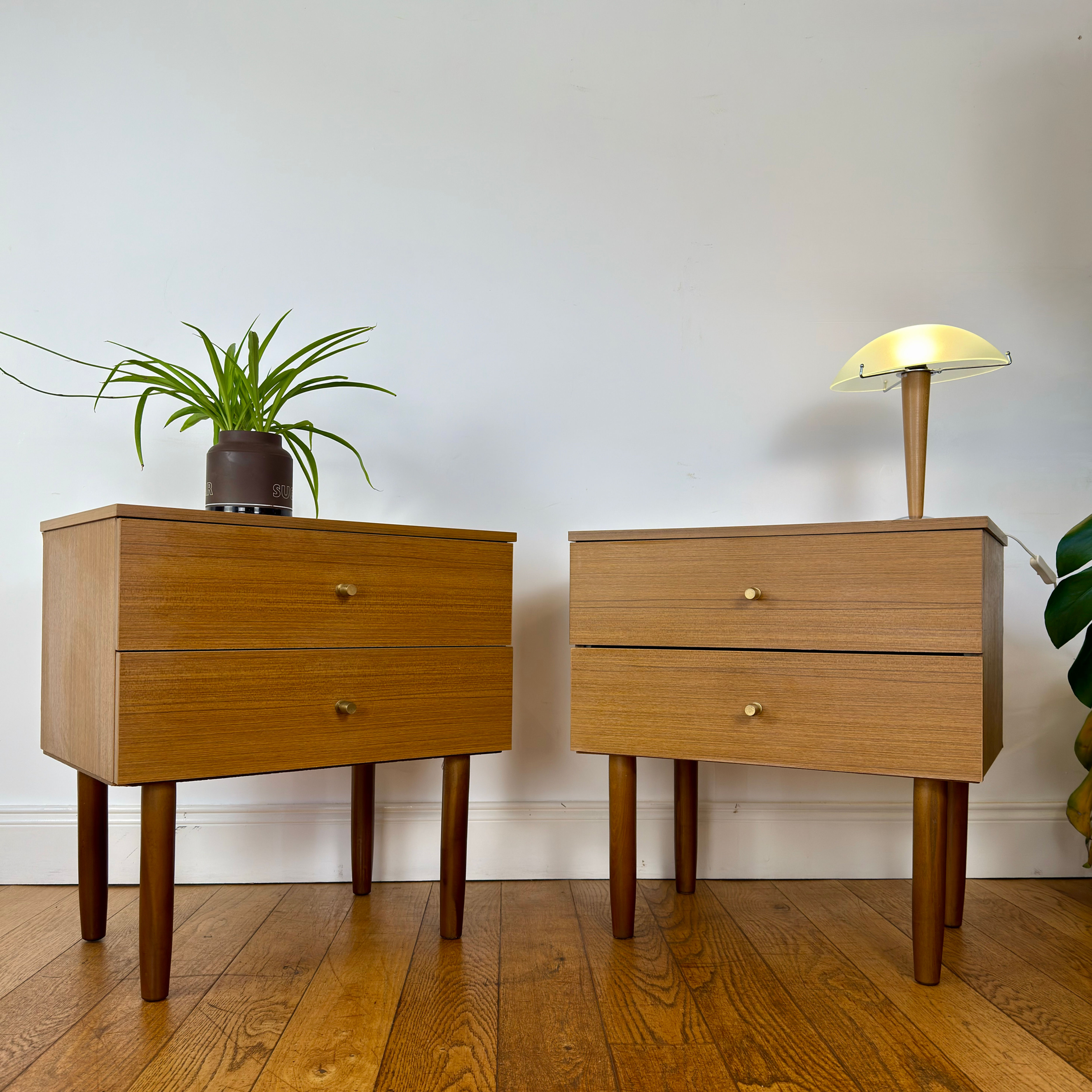 Pair of mid century bedside cabinets by Schreiber