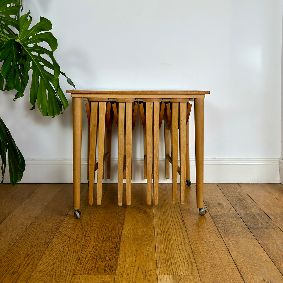 Thumbnail: Mid century Danish teak nest of tables by Poul Hundevad 