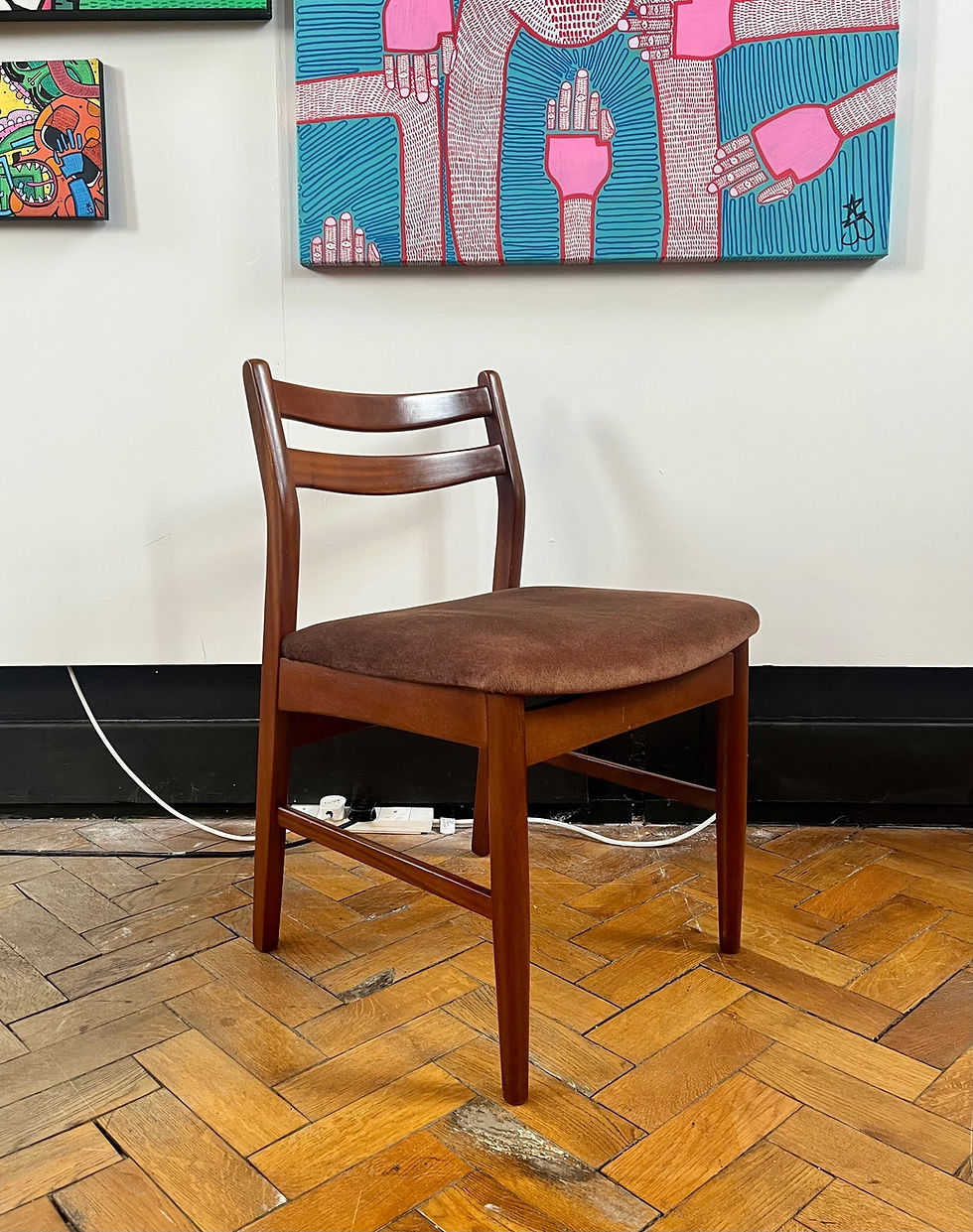 Thumbnail: Set of 4 mid century G Plan dining chairs
