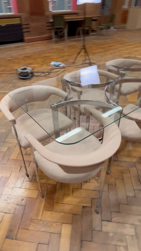 Thumbnail: Mid century Merrow Associates chrome dining set