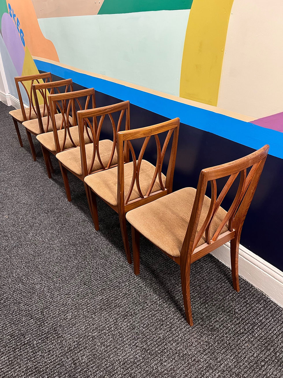 Thumbnail: Set of 6 Mid century G Plan teak dining chairs