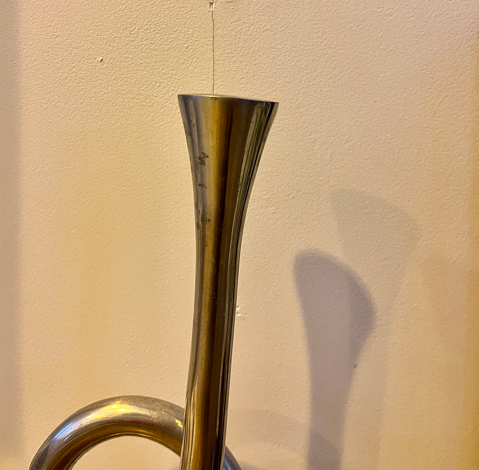 Thumbnail: Pair of mid century steel candlestick holders